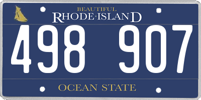 RI license plate 498907