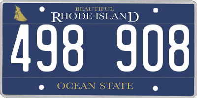 RI license plate 498908