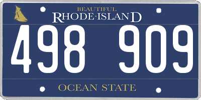RI license plate 498909