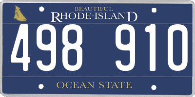 RI license plate 498910