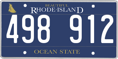 RI license plate 498912