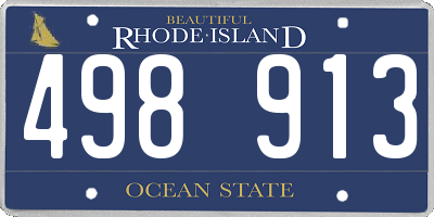 RI license plate 498913
