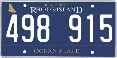 RI license plate 498915