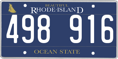 RI license plate 498916