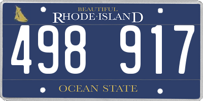 RI license plate 498917