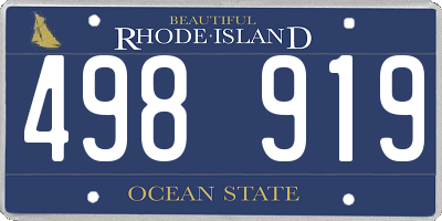 RI license plate 498919