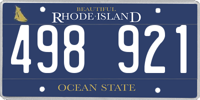 RI license plate 498921