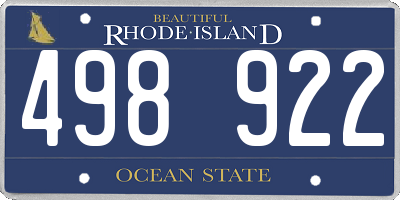 RI license plate 498922