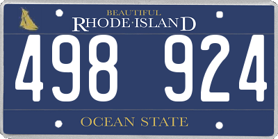 RI license plate 498924