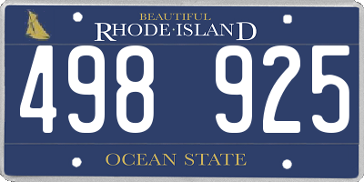 RI license plate 498925