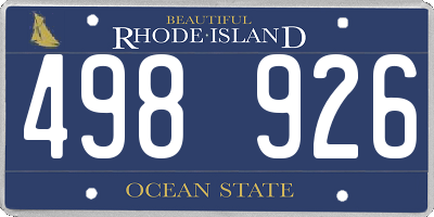 RI license plate 498926