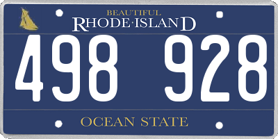 RI license plate 498928
