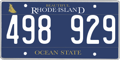 RI license plate 498929