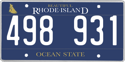 RI license plate 498931