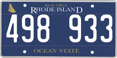 RI license plate 498933