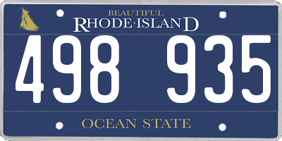 RI license plate 498935
