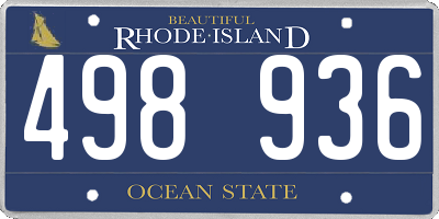 RI license plate 498936