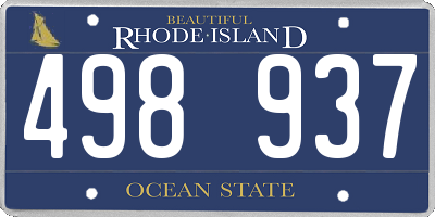 RI license plate 498937