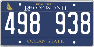 RI license plate 498938