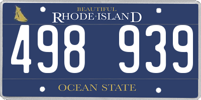 RI license plate 498939