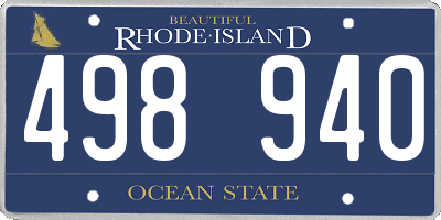 RI license plate 498940