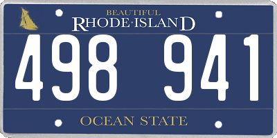 RI license plate 498941