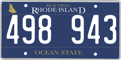 RI license plate 498943