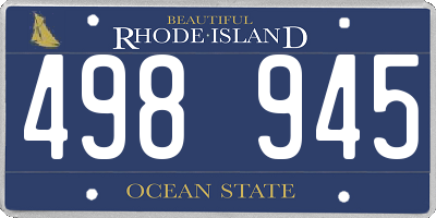 RI license plate 498945