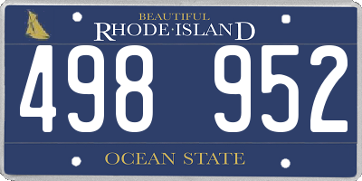 RI license plate 498952