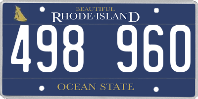 RI license plate 498960