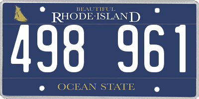RI license plate 498961