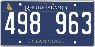 RI license plate 498963