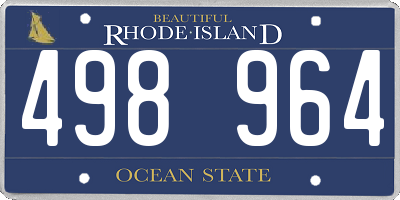RI license plate 498964