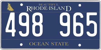 RI license plate 498965