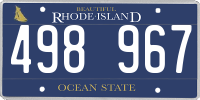 RI license plate 498967