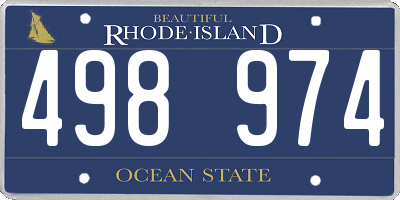 RI license plate 498974