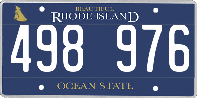 RI license plate 498976