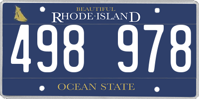 RI license plate 498978