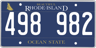 RI license plate 498982