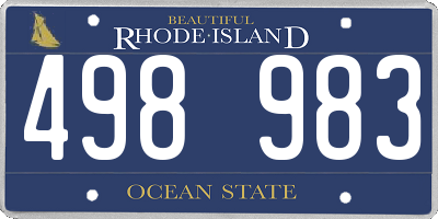 RI license plate 498983