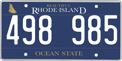 RI license plate 498985