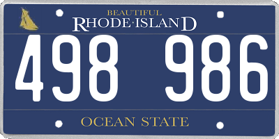 RI license plate 498986