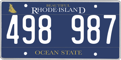 RI license plate 498987