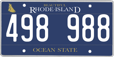 RI license plate 498988