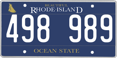 RI license plate 498989