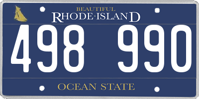 RI license plate 498990