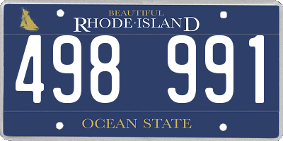 RI license plate 498991