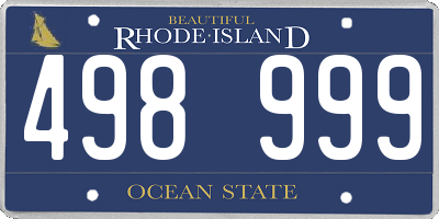 RI license plate 498999