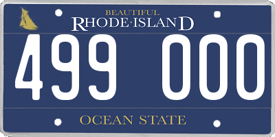 RI license plate 499000