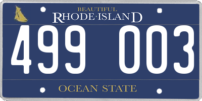 RI license plate 499003